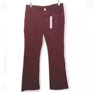 Kut FromThe Kloth Karen Baby Bootcut Corduroy Petite Woman 6 Dark Red